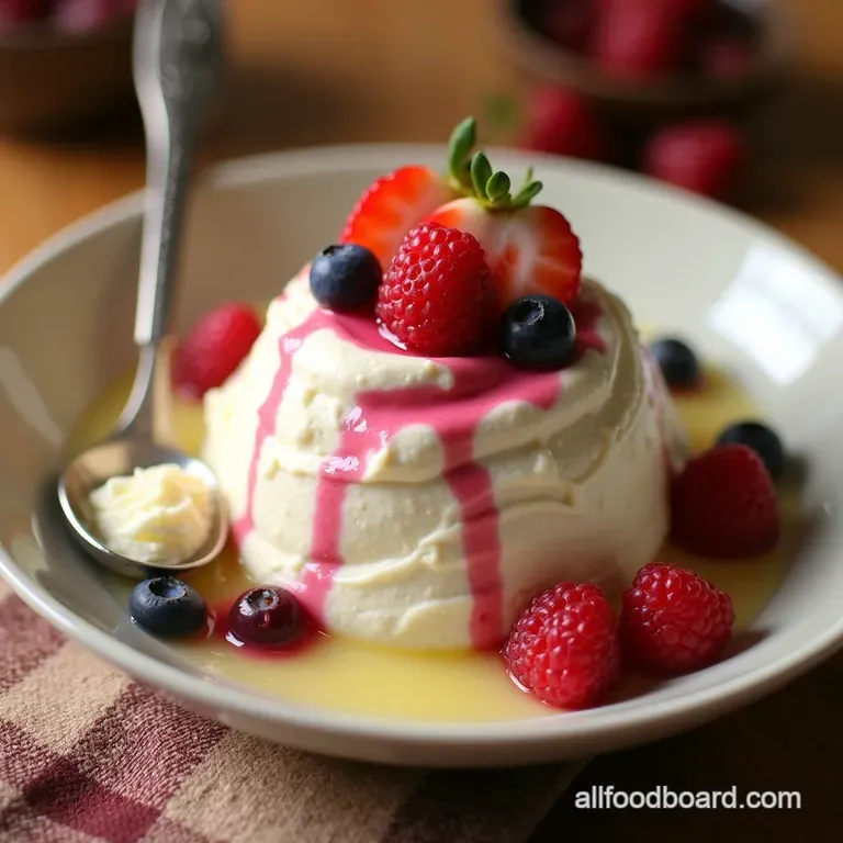 The Cloud Nine Cottage Cheese Mousse Light Lemon Berry Swirl presentation