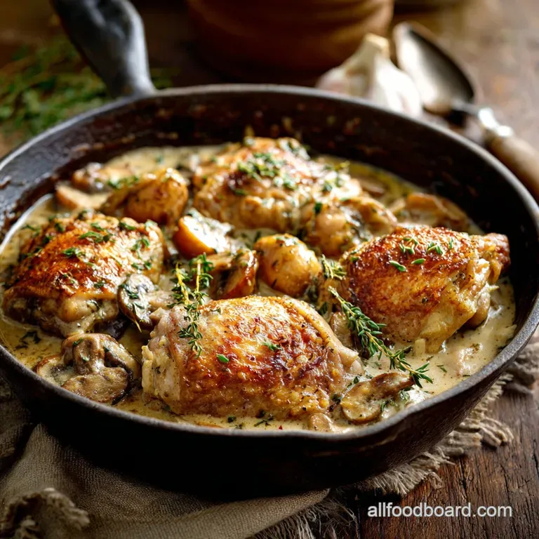 100 Cozy and Easy Fall Dinner Recipes: Autumn Hearth Creamy Cider Chicken presentation