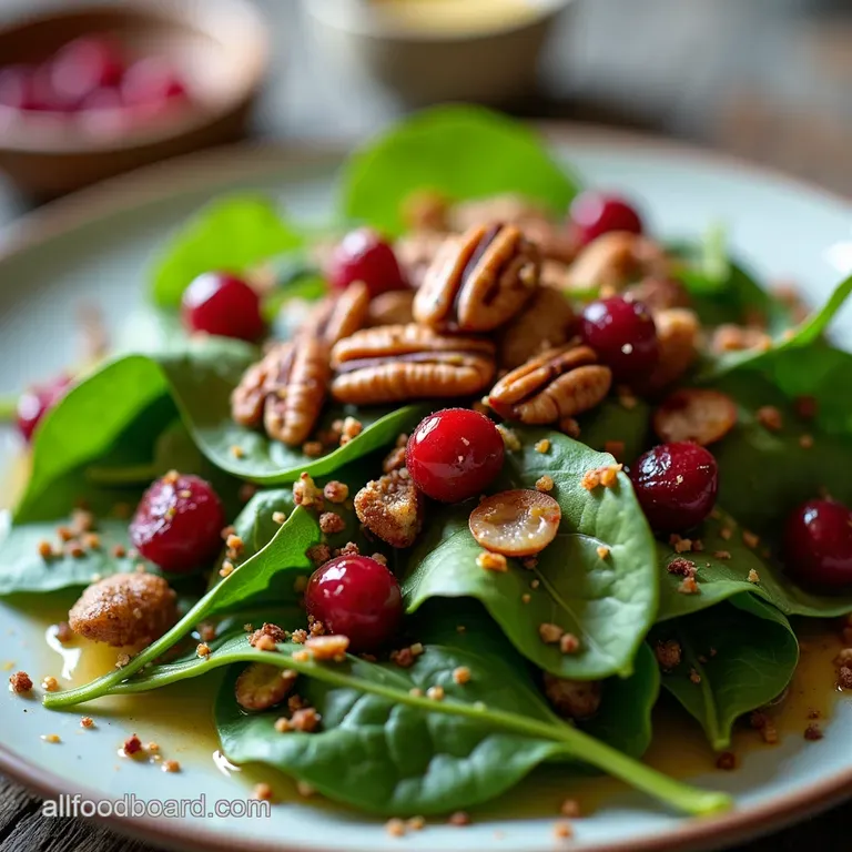 The Autumnal Jewel Salad Cranberry Pecan Spinach with MapleDijon Vinaigrette