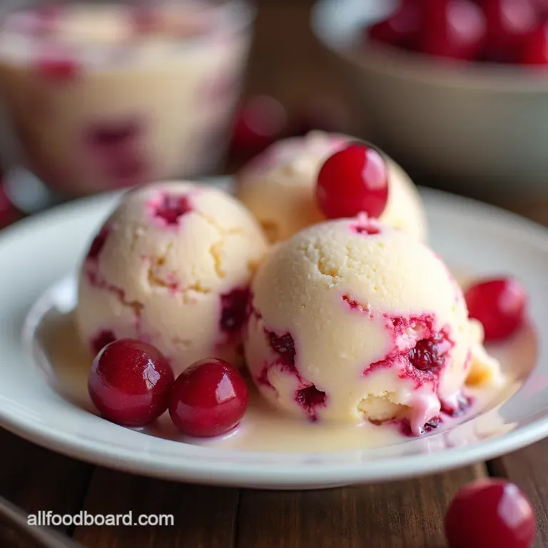 JewelToned Tartness Homemade Cranberry Swirl Custard Ice Cream