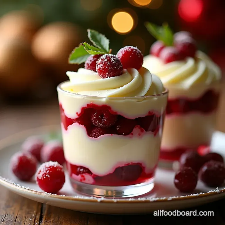 The NoFuss Festive Firework Cranberry White Chocolate Trifle presentation