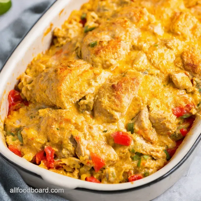 Creamy Baked Fajita Chicken Fiesta in a Dish