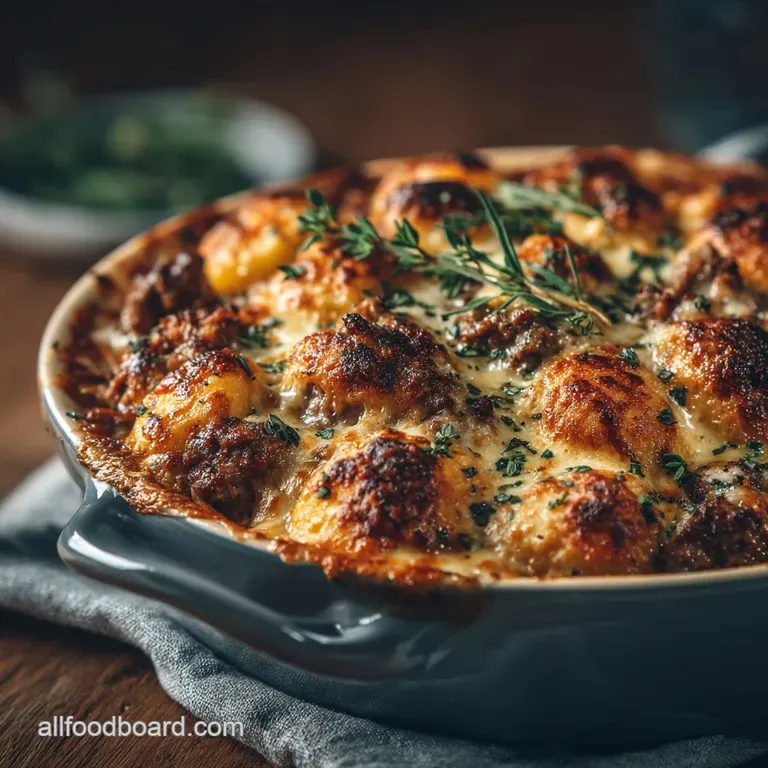 The Sunday Supper Special Rich Creamy Ground Beef Gnocchi Bake presentation