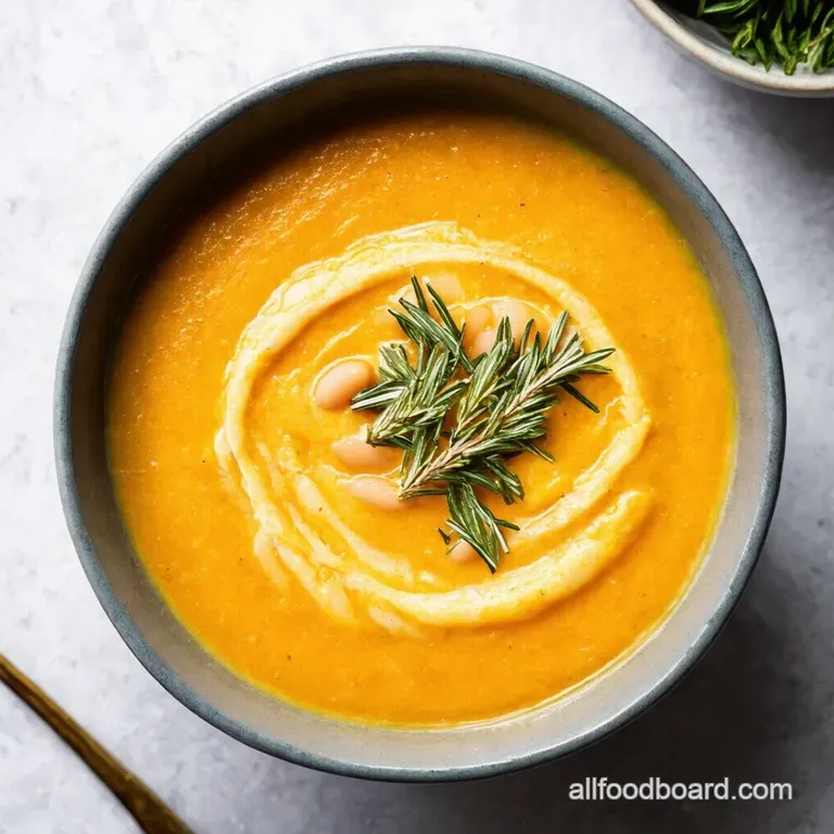Creamy Butter Bean Soup with Rosemary Garlic