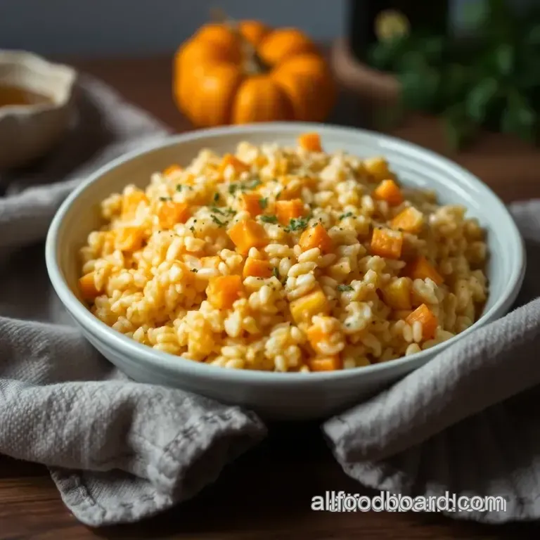 Creamy Butternut Squash Risotto with Sage & Parmesan presentation