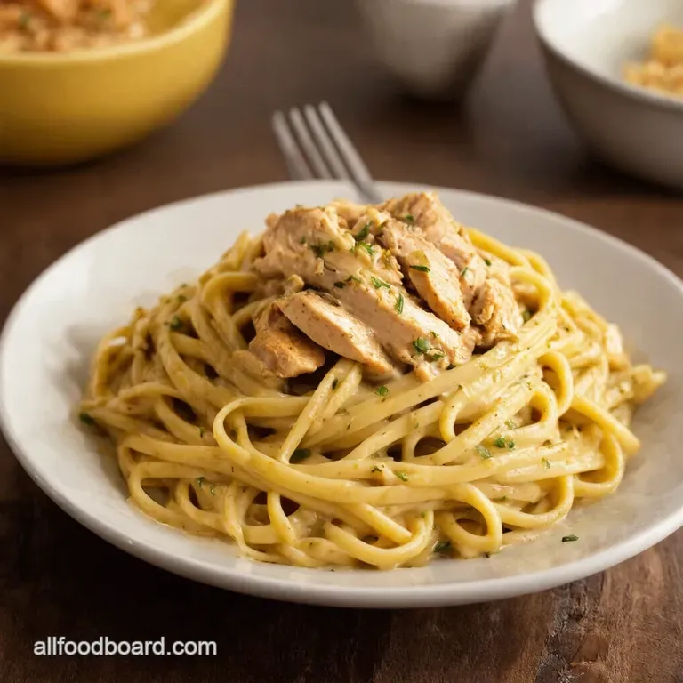 Creamy Cajun Chicken Linguine presentation