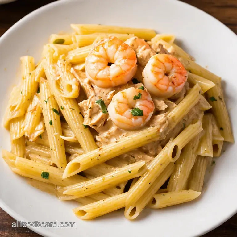 Creamy Chicken and Shrimp Pasta Perfection