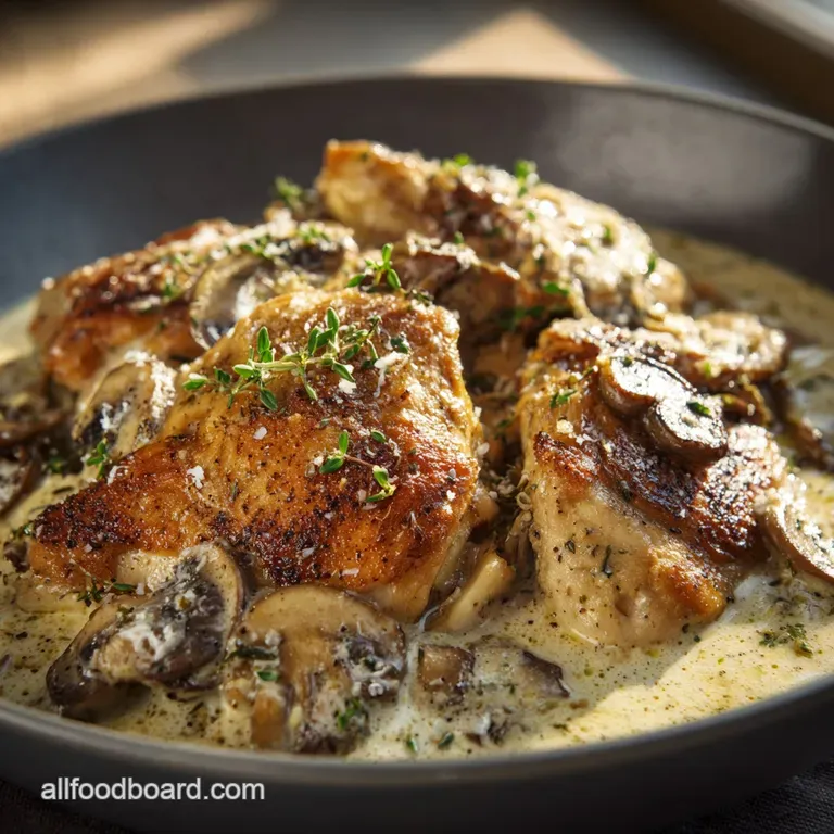 Creamy Chicken and Mushroom Dish: French Skillet Supper presentation