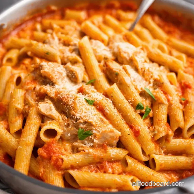 Creamy Chicken Parmesan Pasta presentation