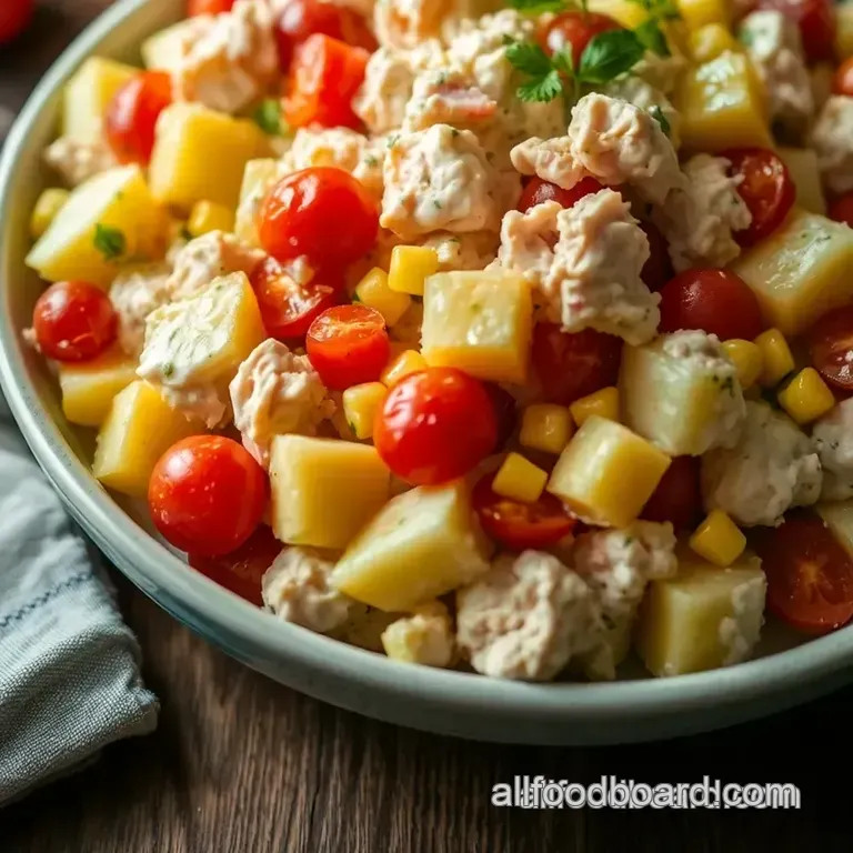 Creamy Chicken & Potato Salad Delight presentation