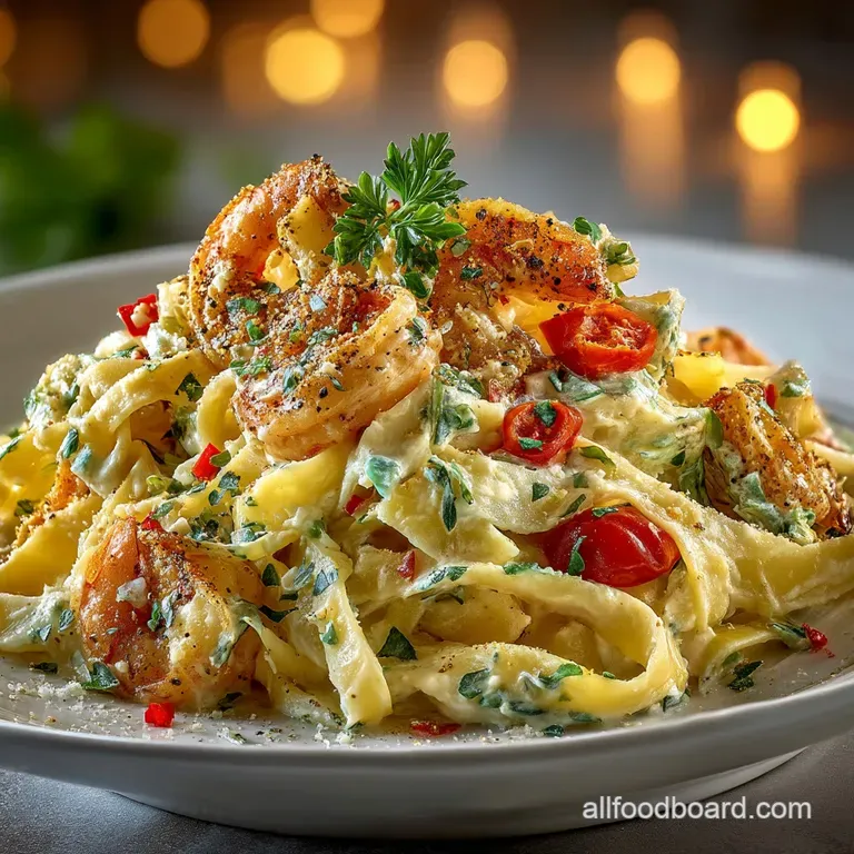 Chicken and Shrimp Alfredo: the Grand Tour presentation