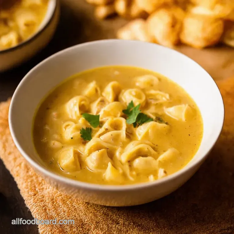 Creamy Chicken Tortellini Soup Comfort in a Bowl presentation