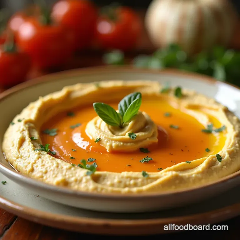 SunKissed Swirl The Ultimate Creamy Coconut Hummus presentation