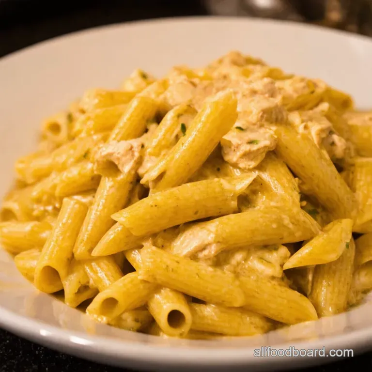 Creamy Dreamy Chicken Cheese Pasta presentation