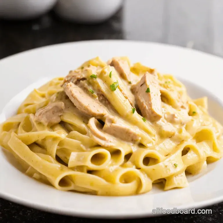 Creamy Dreamy Chicken with Buttered Noodles presentation