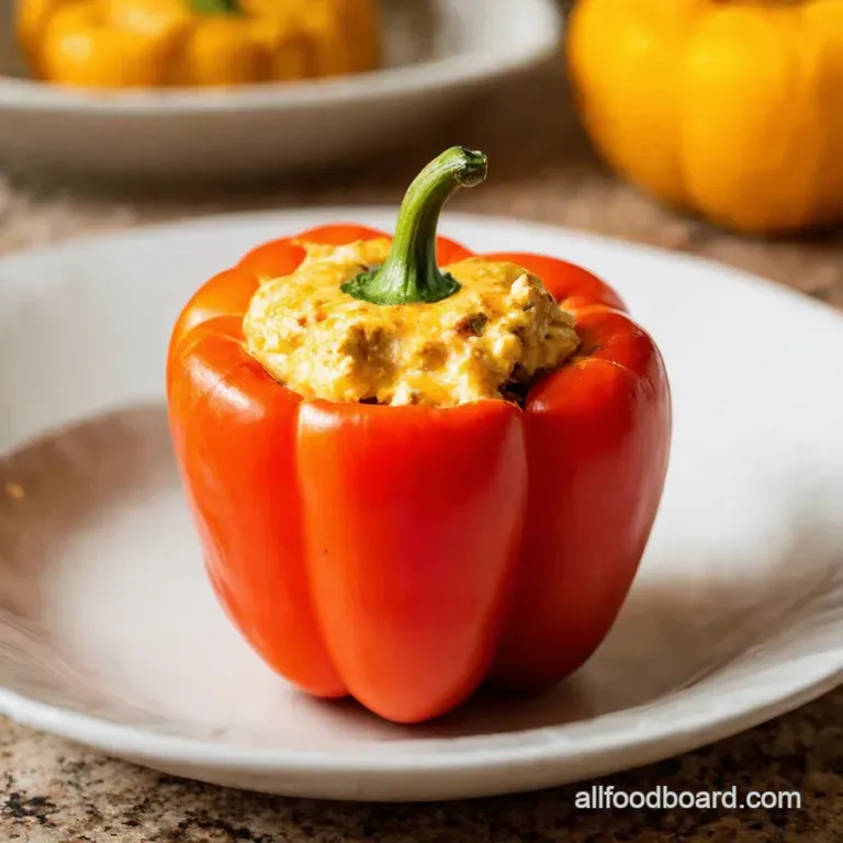Creamy Dreamy Ricotta Stuffed Peppers presentation