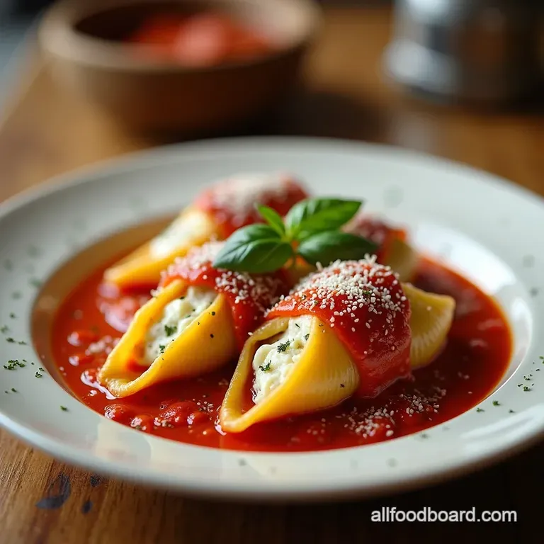 Creamy Dreamy Vegan Stuffed Shells Ricotta Bake presentation