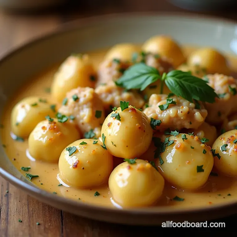 Creamy Garlic Chicken Gnocchi the Italian Comfort Hug presentation