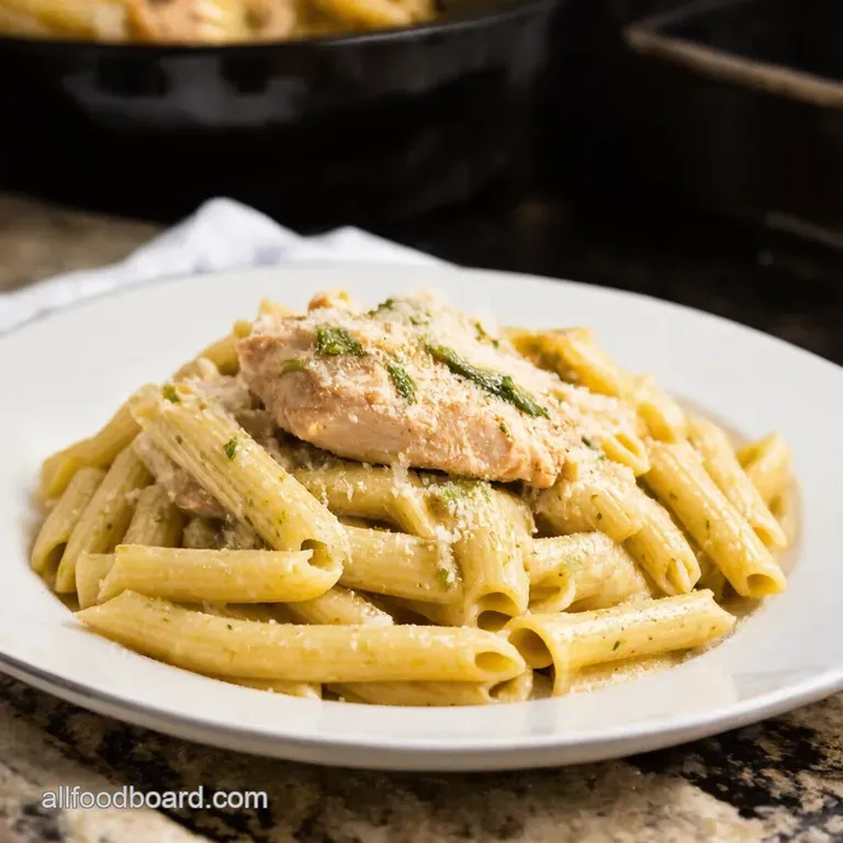 Creamy Garlic Parmesan Chicken Pasta presentation