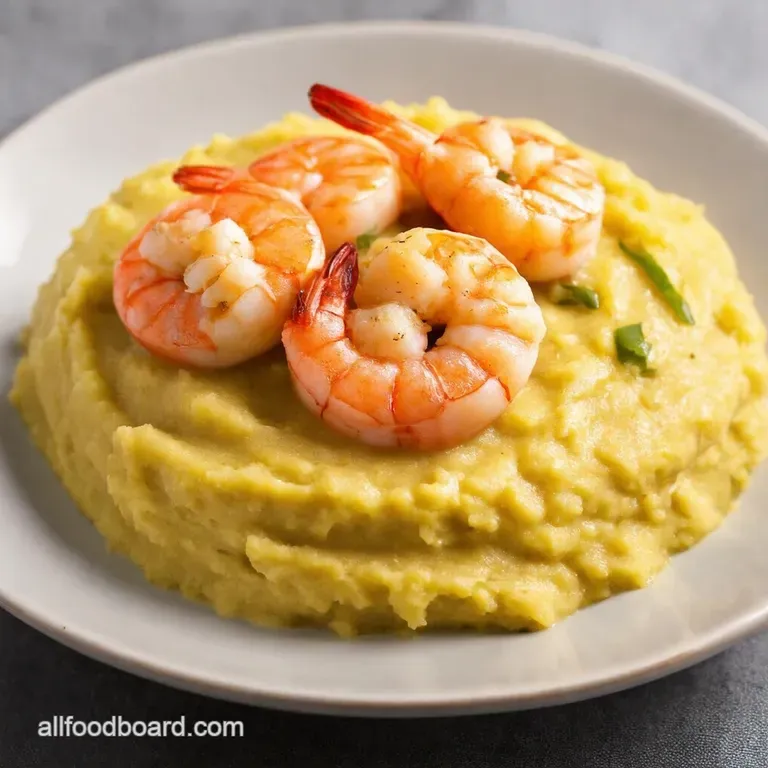 Creamy Garlic Shrimp Bliss on a Cloud of Mashed Potatoes