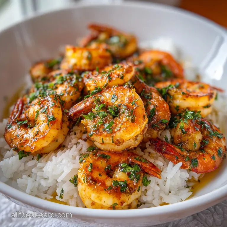 Rich Buttery Creamy Garlic Shrimp with Rice