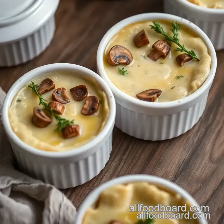 Creamy Herb and Mushroom Pot Pies presentation