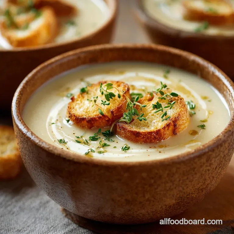 Creamy Homemade Potato Soup the Classic Silky Velvety Recipe presentation