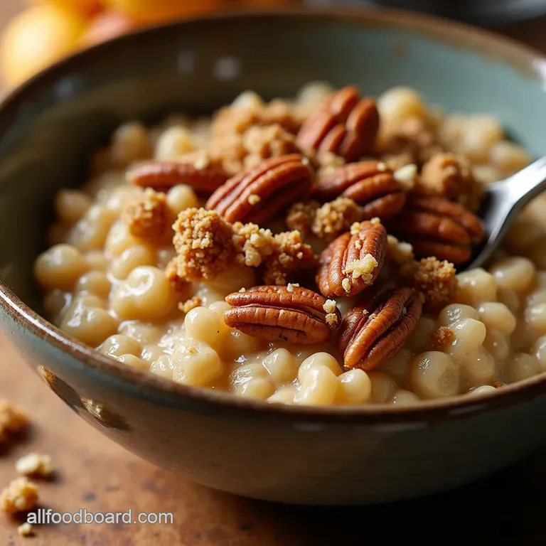 The Ultimate Stovetop Power Bowl Creamy Oats with a MaplePecan Crunch presentation