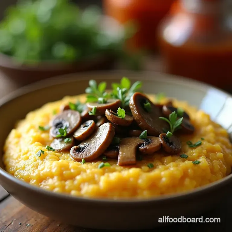 Creamy Mushroom Polenta A Hug in a Bowl presentation