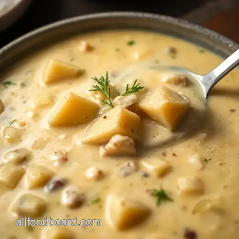 Creamy Oyster Chowder with a Touch of Thyme presentation