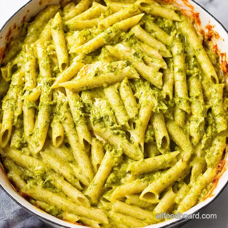 Creamy Pesto Chicken Pasta Bake