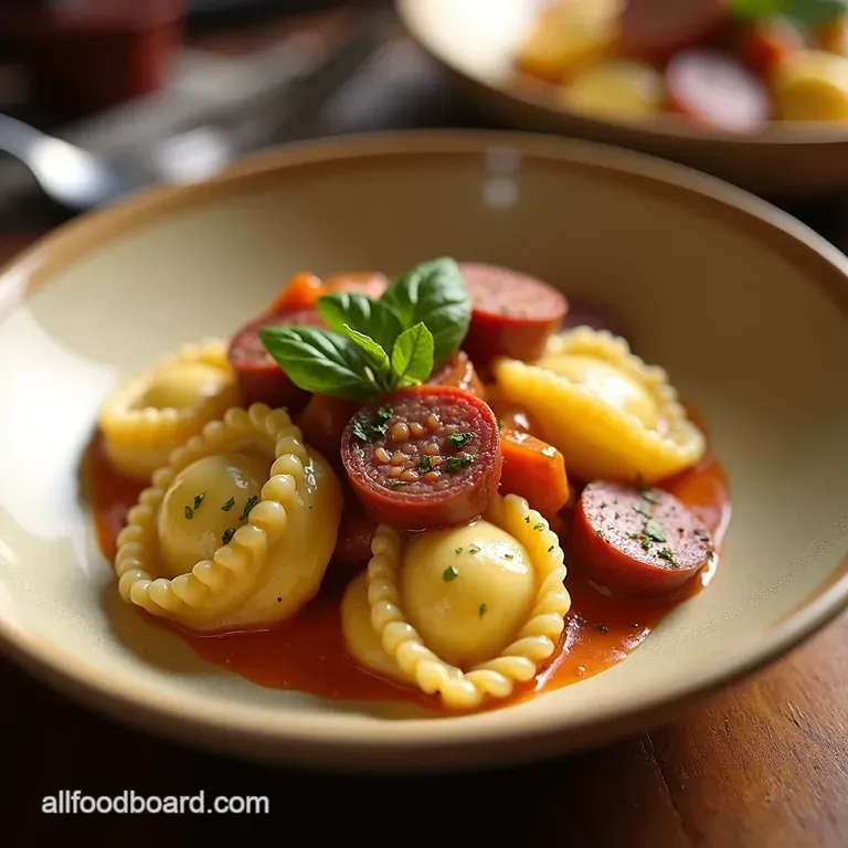 Creamy Sausage Mascarpone Tortellini presentation