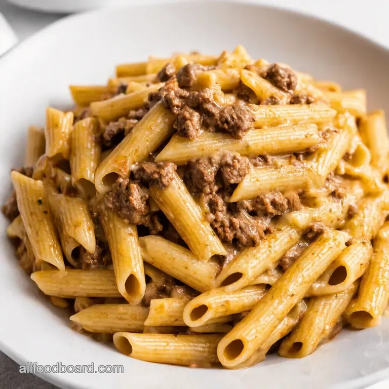 Creamy Stovetop Ground Beef Pasta OnePot Wonder