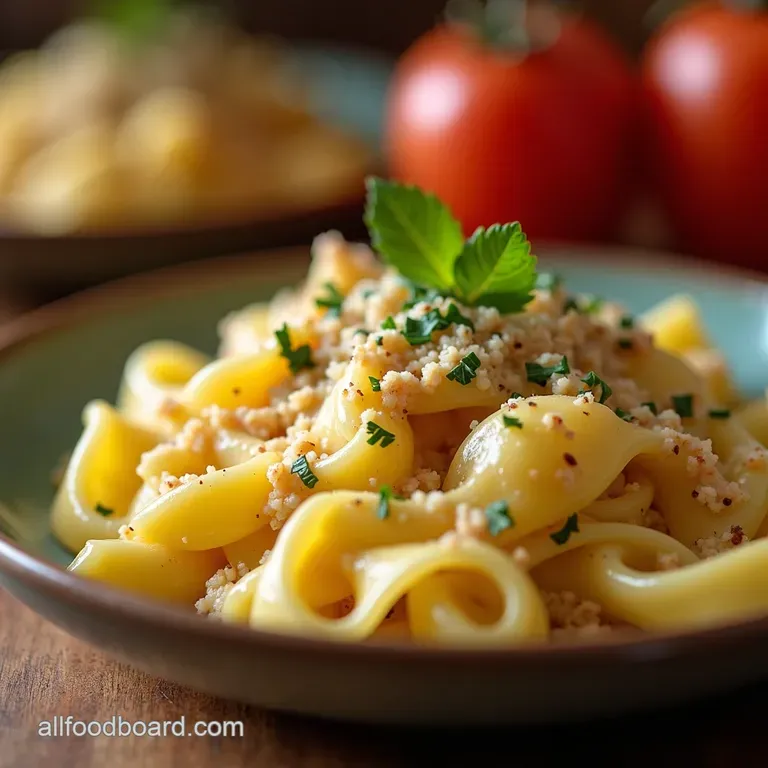 Creamy Tortellini Carbonara presentation