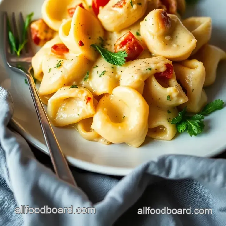 Creamy Tortellini &amp Sausage Bake presentation