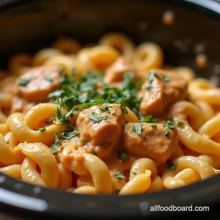 The Setitandforgetit Creamy Tuscan Chicken Pasta Slow Cooker presentation