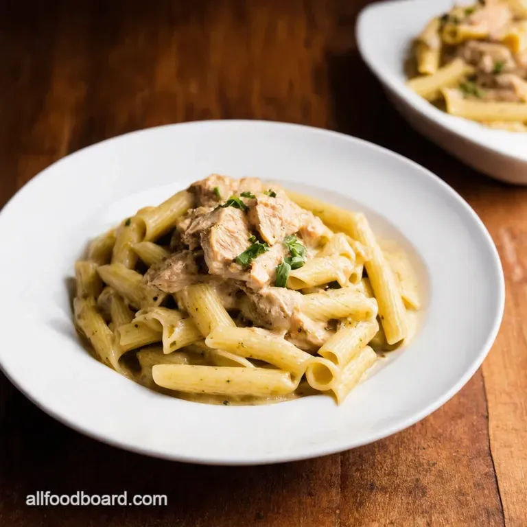 Creamy Tuscan Chicken Pasta presentation