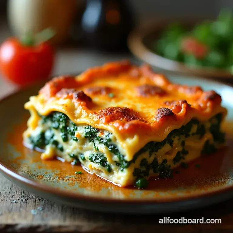 Creamy Vegan Spinach Lasagna Comfort Food Reimagined presentation