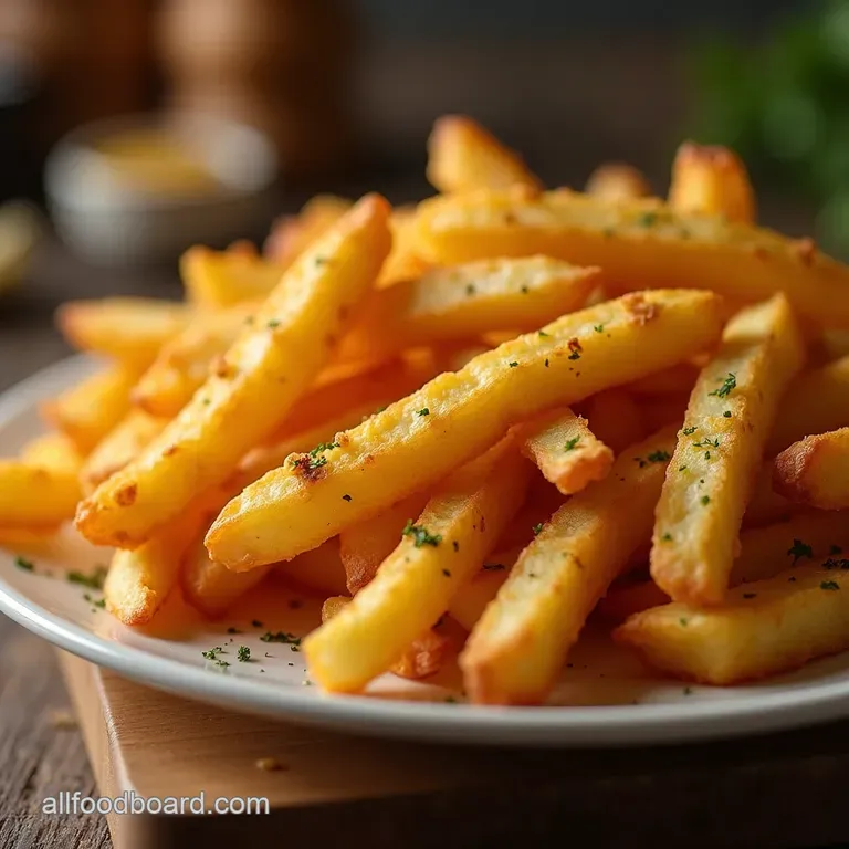 The Golden Standard Truly Crispy Air Fryer French Fries presentation