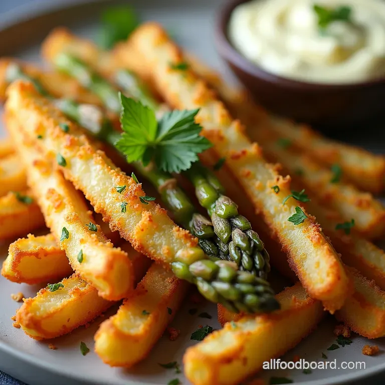 Crispy Baked Asparagus Fries with LemonGarlic Aioli
