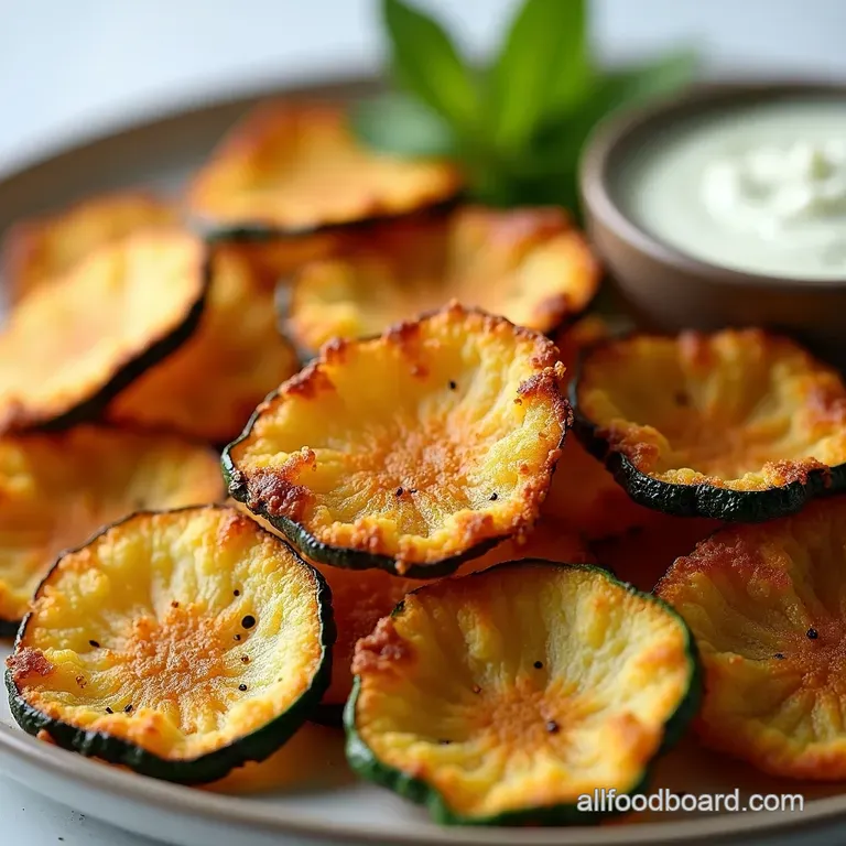 Crispy Baked Vegan Zucchini Chips with Herbed Cashew Dip