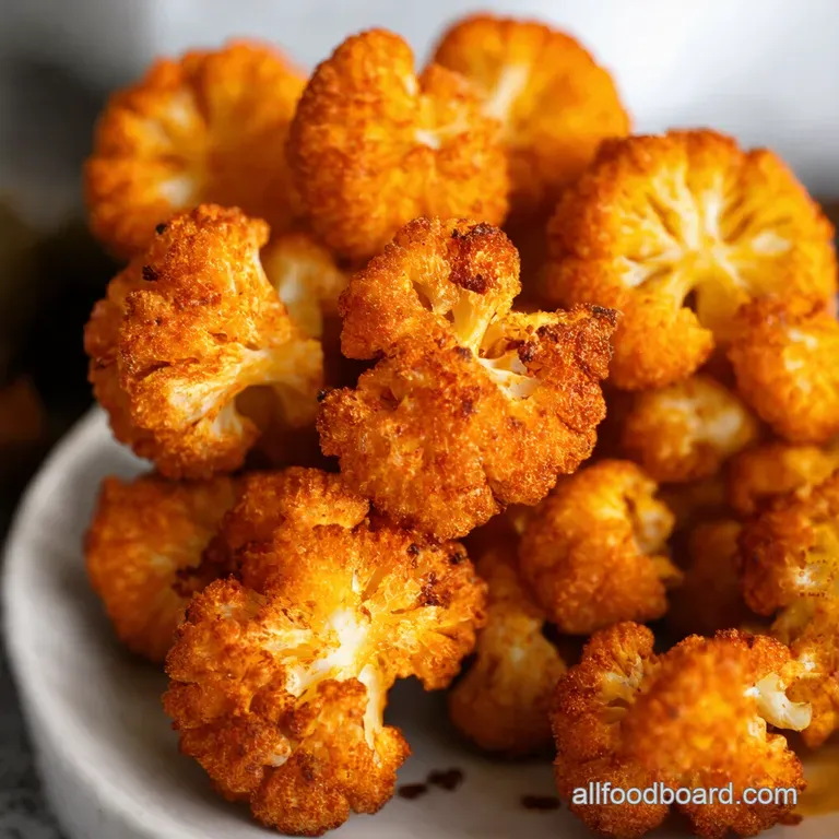 Crispy Buffalo Cauliflower Bites Wings Without the Well You Know presentation