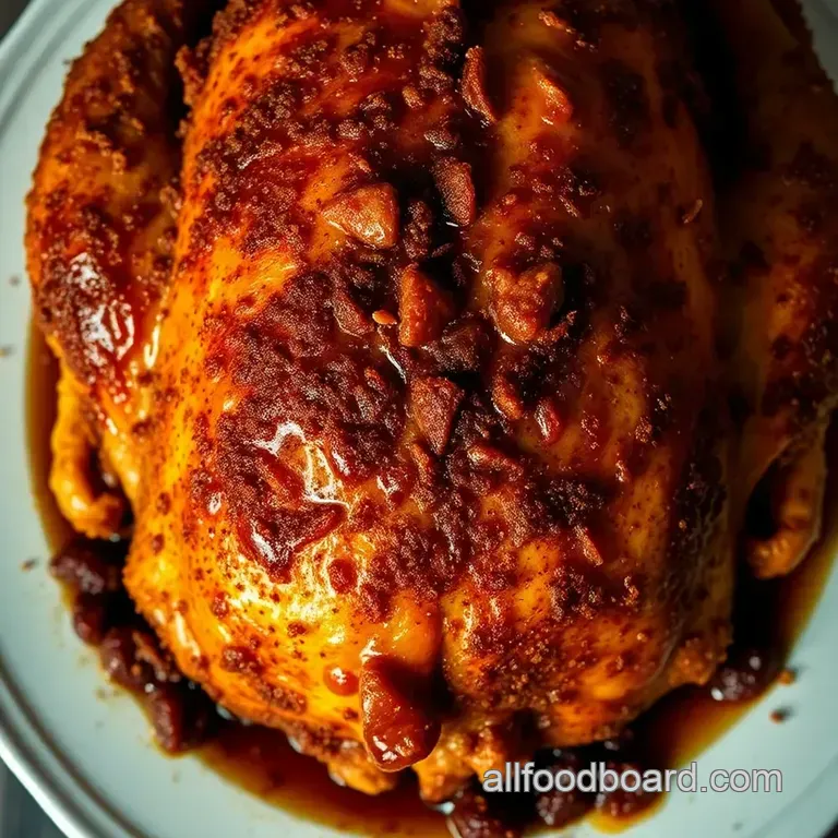 Crispy Cajun Deep Fried Turkey presentation