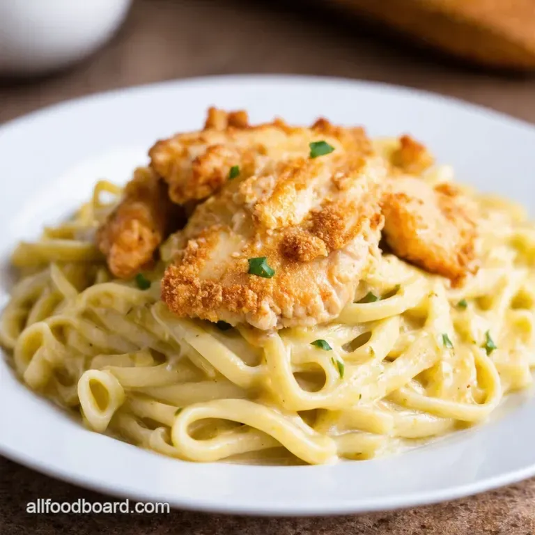 Crispy Chicken Alfredo The Ultimate Indulgence presentation