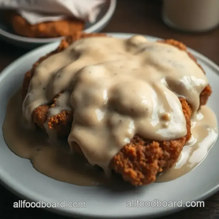 Crispy Chicken Fried Steak with Creamy Gravy presentation