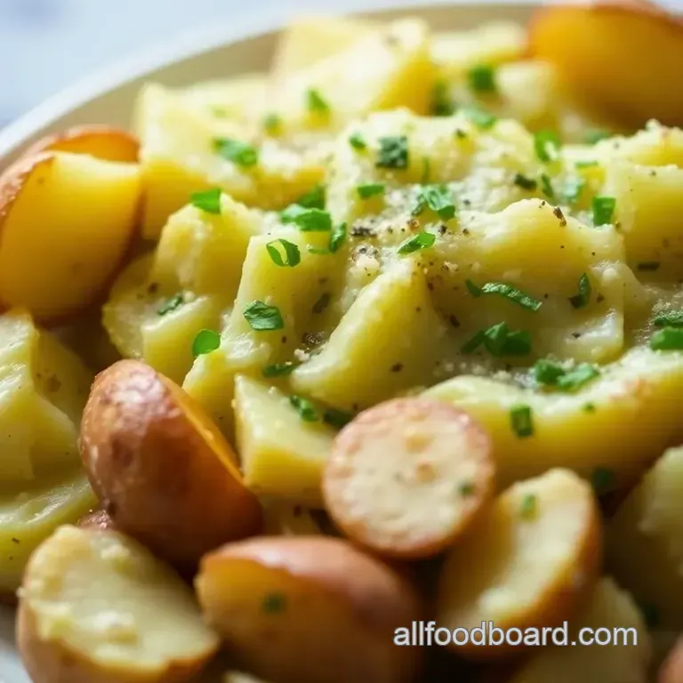 Crispy Garlic Smashed Fingerling Potatoes presentation
