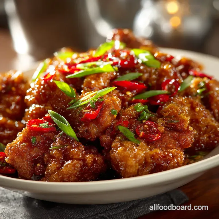 General Tsos Chicken Crispy Sweet Sticky and Spicy Perfection presentation
