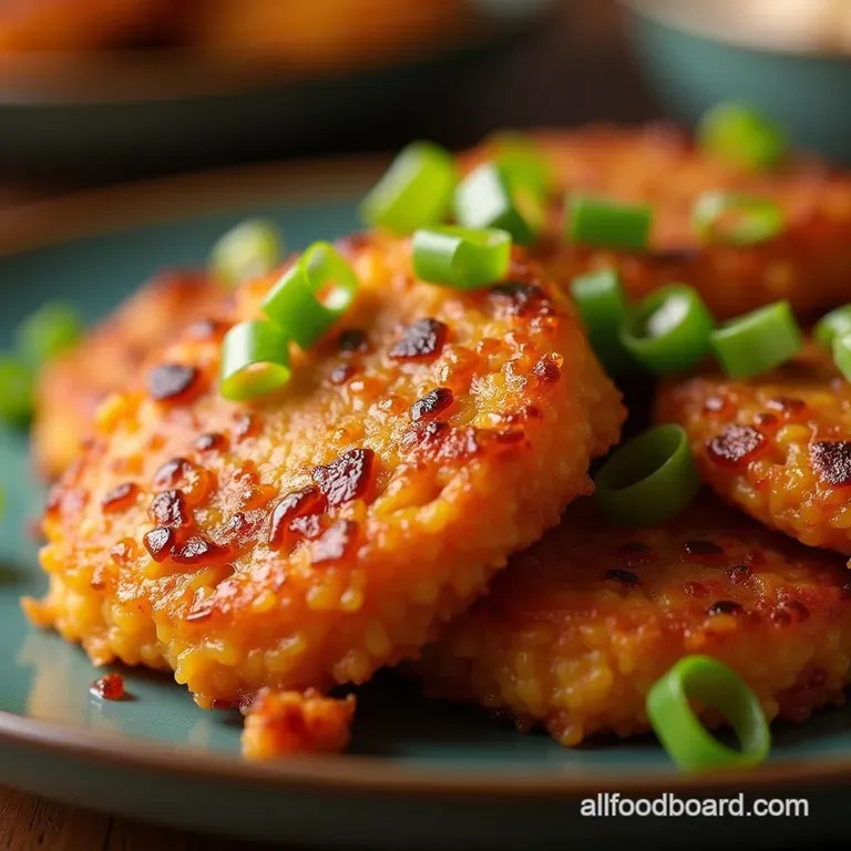 No More Soggy Suppers Crispy Korean Kimchi Fried Rice Patties Bapjeon presentation