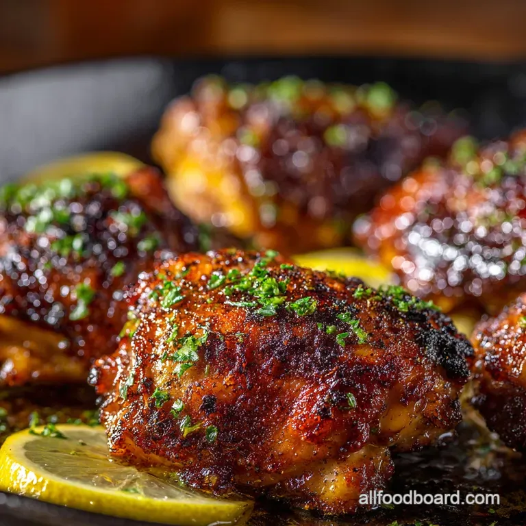 Lemon Chicken Thighs: Crispy Thyme and Garlic Pan-Roasted Perfection presentation