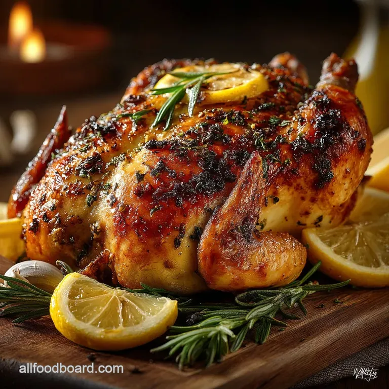 The Sunday Roast Hero Zesty Lemon and Garlic Whole Roasted Chicken presentation